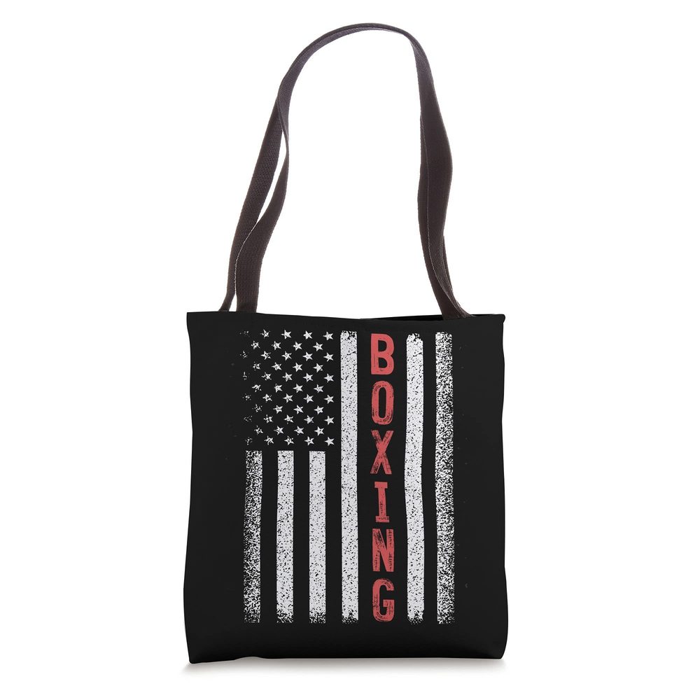 Boxing American Flag 4Th Of July Cool Boxer Novelty Tote Bag B)